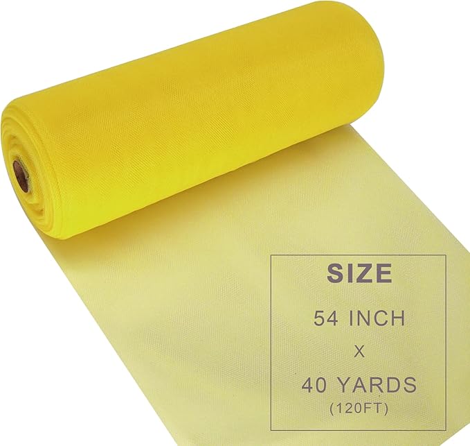 Yellow Tulle Fabric Roll Spool Bolt Large Tulle Wedding Party Decoration - Image 3