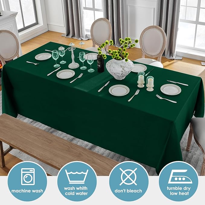 VidaFete 2 Pack 90 * 132inch Rectangle Table Cloth Polyester, Stain Wrinkle - Image 4