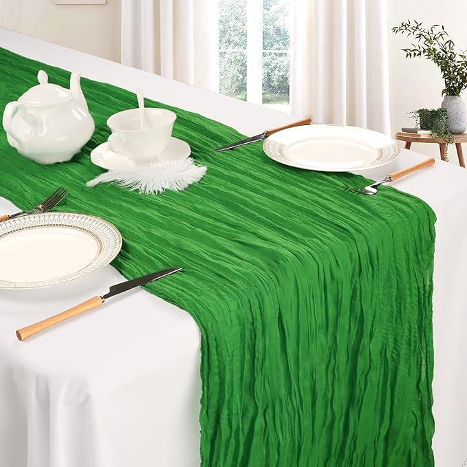 12 Pack Green Cheesecloth Table Runner 10ft Boho Gauze Fabric Cheese Cloth - Image 3