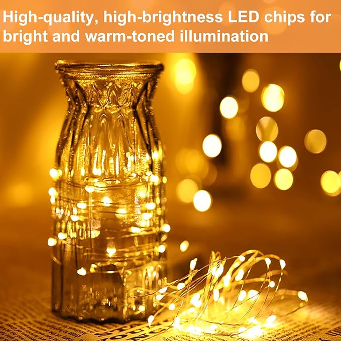 24 Pack Fairy Lights Battery Operated String Lights-3.3ft 20 LED Silver Wire - Image 3