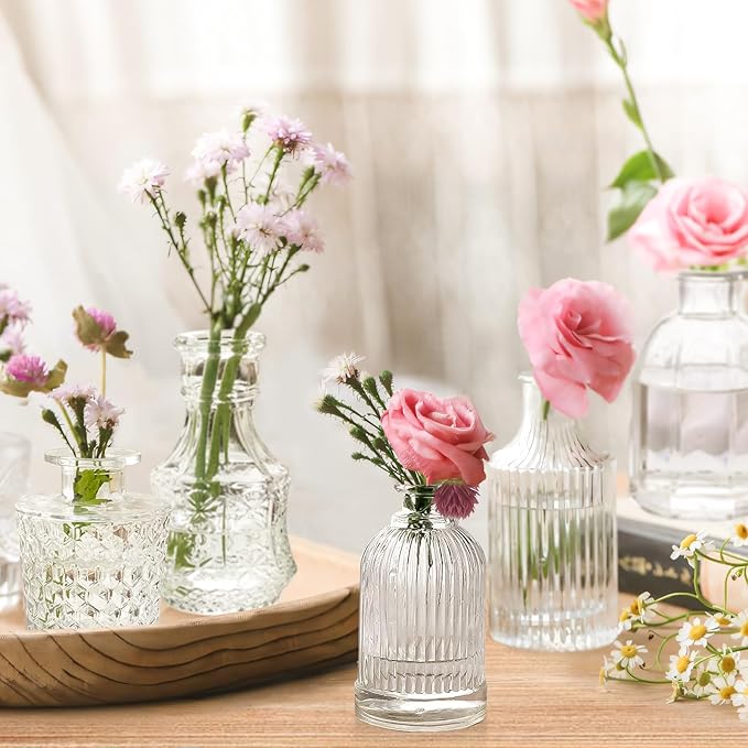 Glass Bud Vases Set of 12, Vintage Small Vases - Image 2