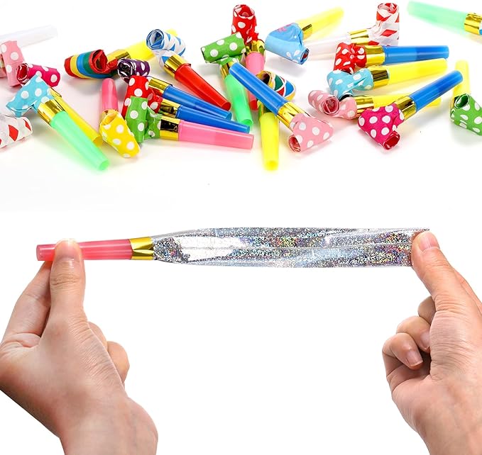 Hedume 200 Pieces Party Blower, Noisemakers Blowouts Whistles, Colorful - Image 3