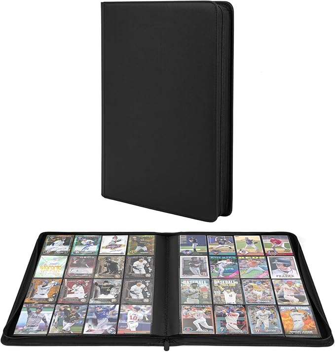 Premium 1000+ Pockets Trading Card Binder, 16-Pocket Ringless Side-Loading Album by Unknown