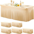 Wish Care 6 Pack Champagne Spandex Table Clothes by WishCare