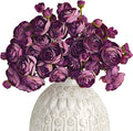 Letjolt Ranunculus Artificial Flower 18 Pcs Purple Silk Ranunculus Wedding by Letjolt