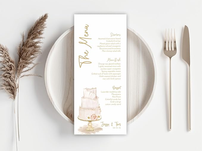 Personalized Printed Wedding Menu, Modern Wedding Menu, Simple Menu, Wedding - Image 5