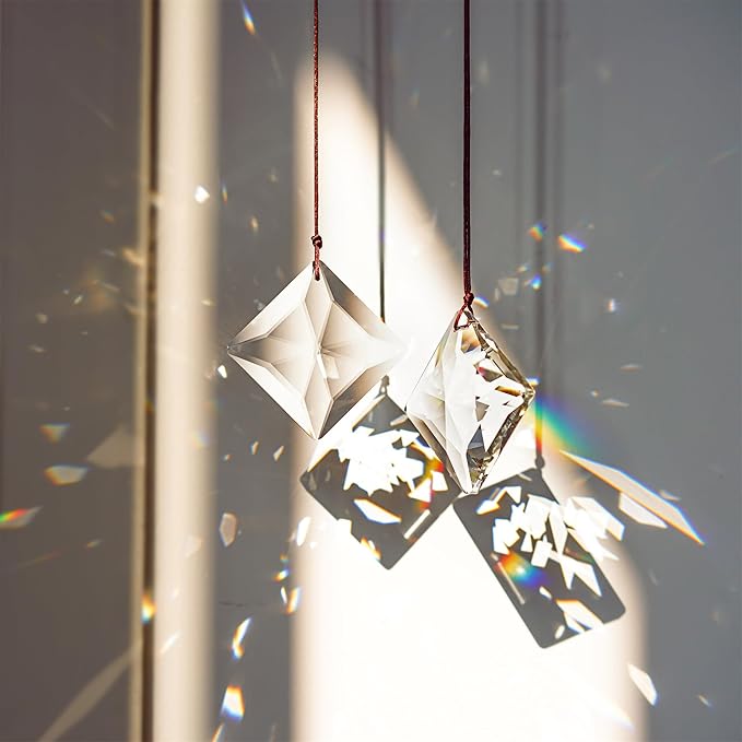 HDCRYSTALGIFTS 2PCS 50mm Clear Crystal Sun Catcher Prisms, Hanging Suncatchers - Image 4