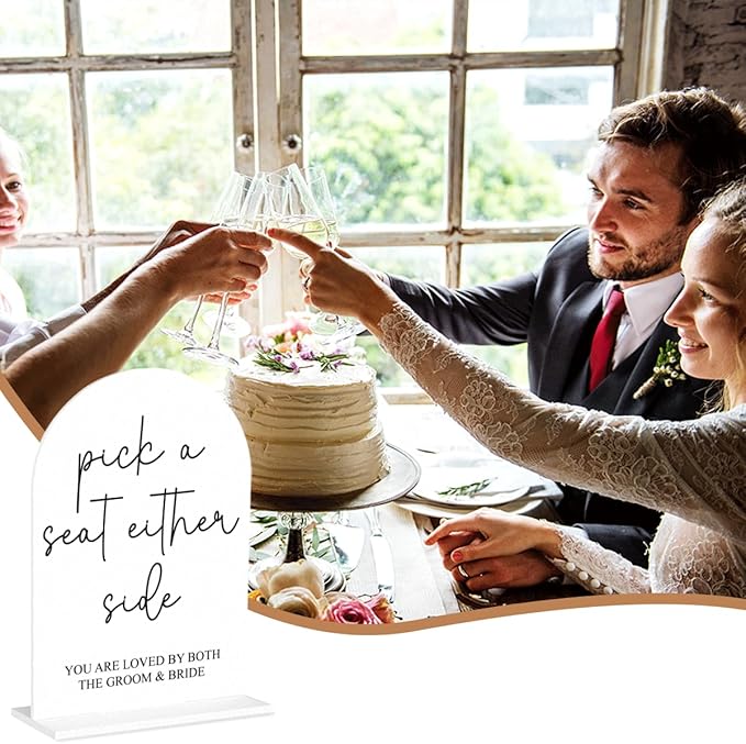 Pick a Seat Not a Side Wedding Sign, Engagement Bridal Shower Decor fo Ceremony - Image 6