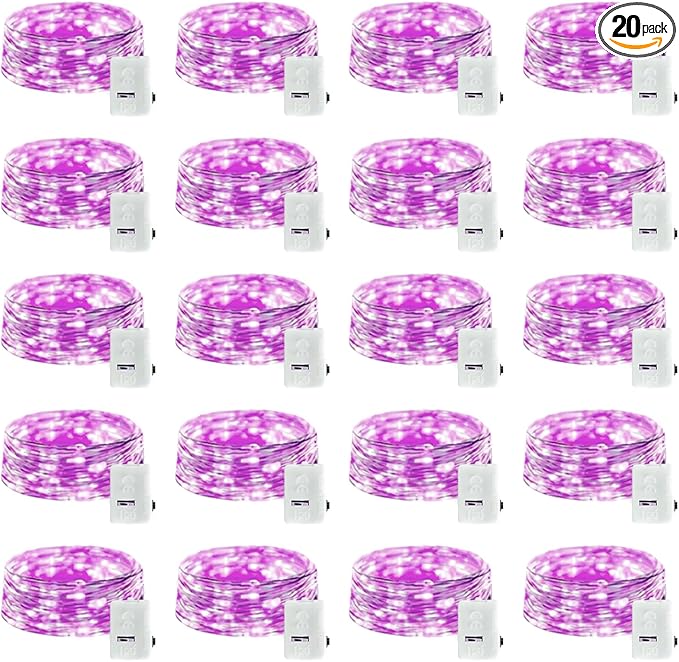 20 Pack LED Fairy Lights Battery Operated, 3 Features Blinking Slowly Blinking by Adamonda