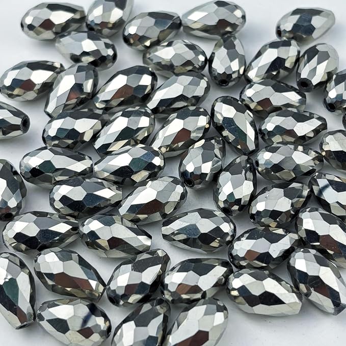 130pcs 6x8mm Teardrop Crystal Glass Beads by Unknown