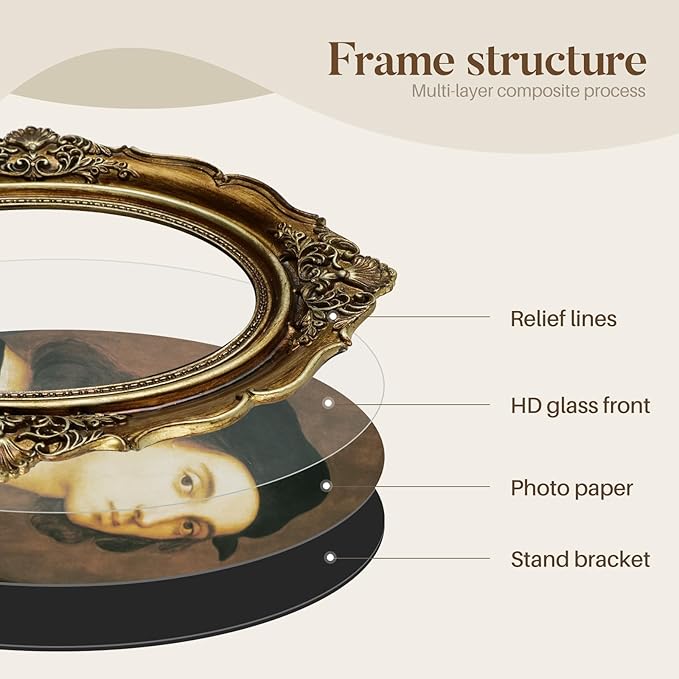 Cuspin 5x7 Gold Frames Vintage Picture Frame, Bronze Gold 5 by 7 Picture Frame - Image 6