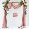 Wedding Arch Draping Fabric 4 Panels 28.7" x 20FT Dusty Rose Sheer Chiffon by Xiomot