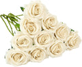 Artificial Rose 10pcs Open Flower Bouquet Faux Rose Stems by IUKnot