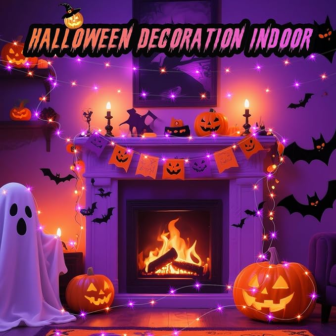 ZGWJ 24 Pack Halloween Fairy Lights Battery Operated, 7ft 20 Mini LED Halloween - Image 6