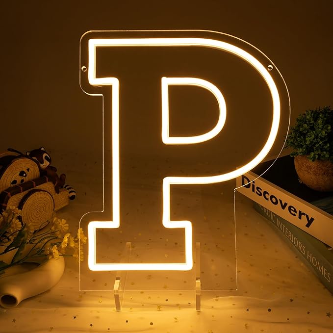 Light Up Letters P, Led Marquee Letter Lights Neon Sign, 13.9" Height by MissAudrey