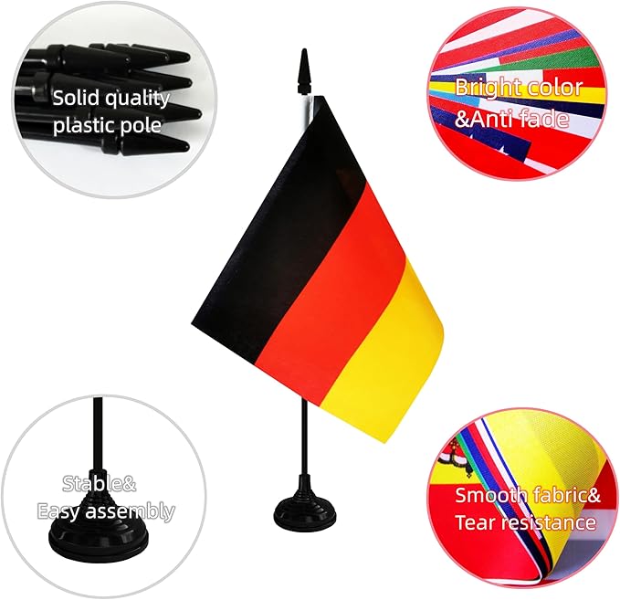 Germany Desk Flag, 12 Pack Germanic Table Office Flag - Image 3