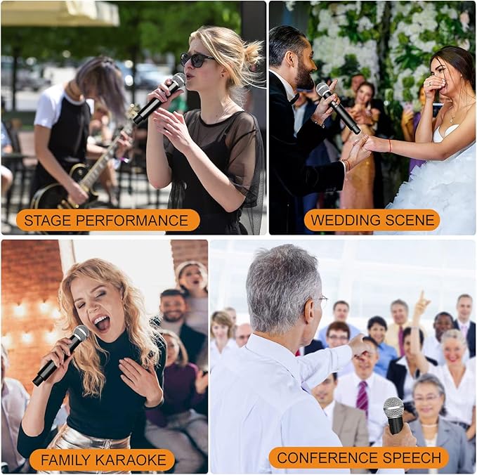 Depusheng DX4 Wireless Microphone, Professional 4 Channels Karaoke Handheld - Image 4