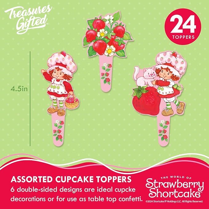 Treasures Gifted Officially Licensed Strawberry Shortcake Cake Decorations - Image 2