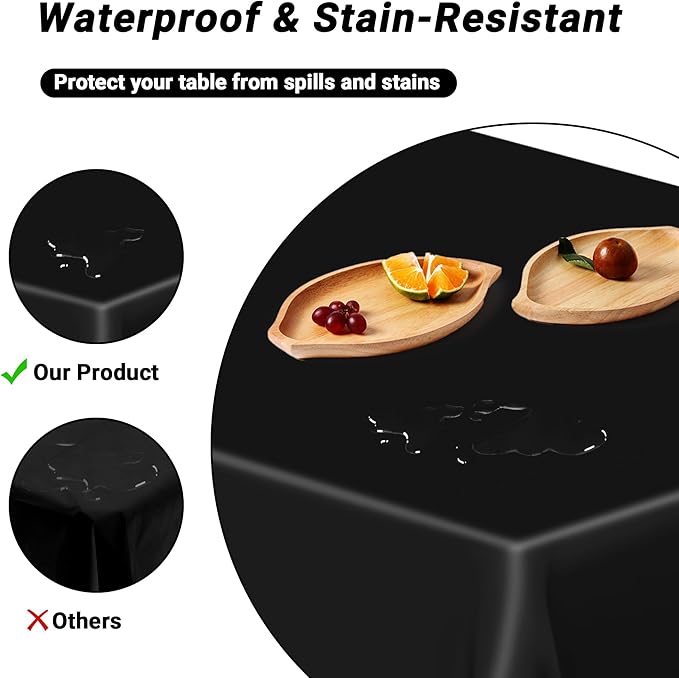 QZYL 12 PCS Table Cloth Rectangle, 54 X 108 in Disposable Christmas Table Cloth - Image 3