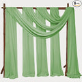 6 Panels Sage Green Wedding Arch Drapery 28" x 20Ft Wedding Arch Draping Fabric by SATULGAU