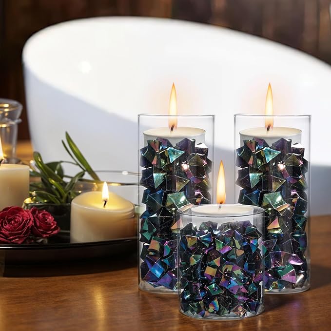 DomeStar 150PCS Iridescent Black Fake Ice, 2.5Cups Acrylic Gems Crystals Black - Image 3