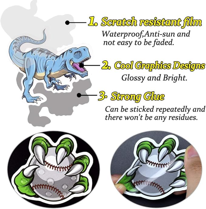 QTL Dinosaur Stickers for Kids Boys Dino Stickers for Water Bottles Laptop - Image 4