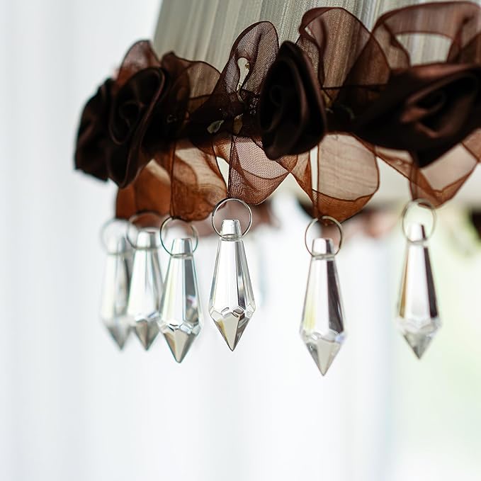 H&D 50pcs 38mm Crystal Icicle Pendant Chandelier Prisms Drops Lamp Candle - Image 4