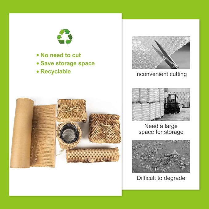 Honeycomb Packing Paper 20" x 1500' Recyclable Cushion Packing Paper Expanding - Image 5
