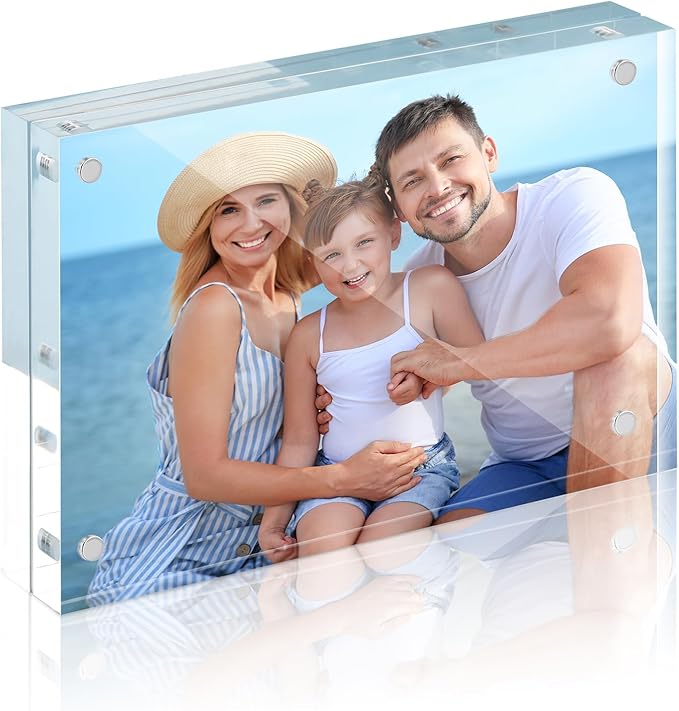 HOUSE DAY Acrylic Picture Frames 4x6, 1 Pack Magnetic 4 x 6 Picture Frame by HOUSEDAY