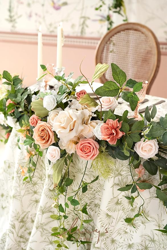 Ling's Moment 9FT Spring Eucalyptus & Willow Leaf Flower Garland - Image 5