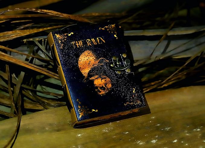 Leather Gothic Journal Magical Raven Skull Spiral Notebook Mystery Crow Journal - Image 6