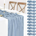12 Pack Dusty Blue Cheesecloth Table Runners 35x120 Inch, 10FT Boho Fall by BlueTopCoLtd