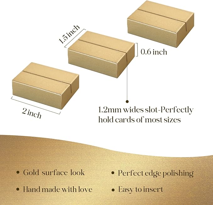 UNIQOOO 12 Pack Gold Birch Wood Stands /1.2mm Slot - Image 2