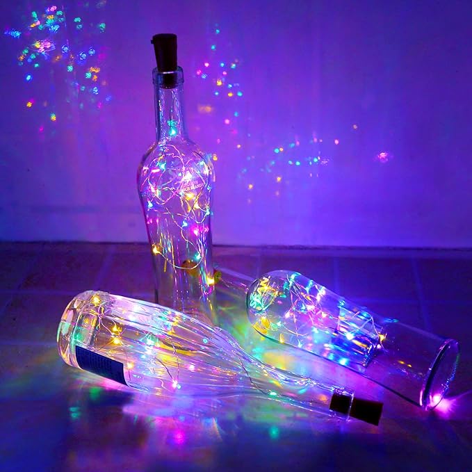 Aluan Wine Bottle Lights with Cork 10 Pack 20 LED Christmas Mini Fairy Lights - Image 5