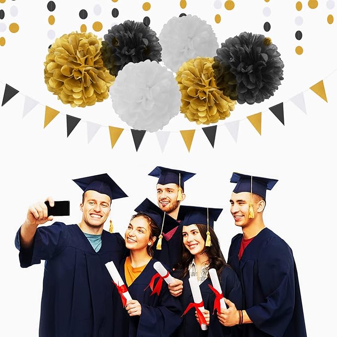 Black Gold Graduation Party Decorations - Image 7
