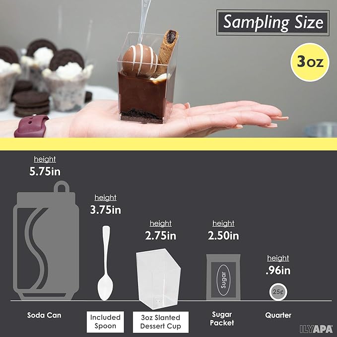 Ilyapa 3oz Plastic Dessert Cups - Image 4