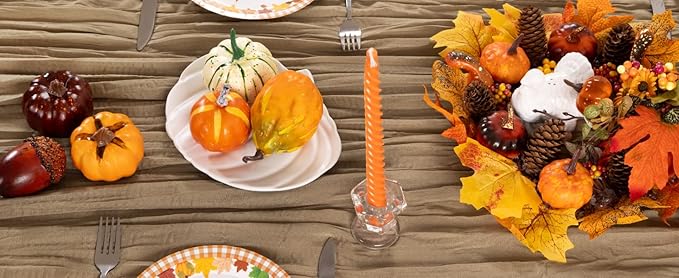 Nude Cheesecloth Table Runner 4 Pack Fall Table Runners Boho Gauze 120 Inches - Image 7