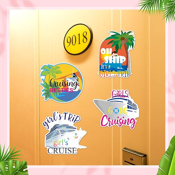 Hoteam 4 Pcs Girls Trip Cruise Door Decorations Magnetic Large Girls Cruise - Image 5