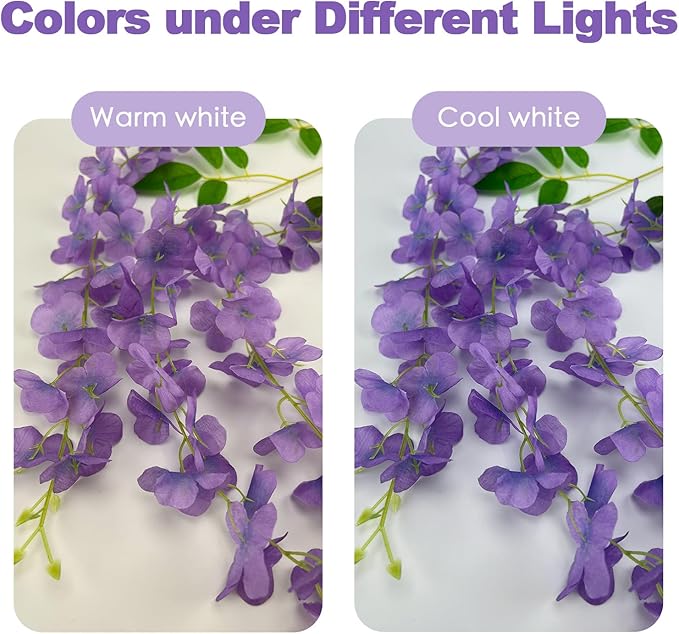 48 Pcs of Wisteria Hanging Flowers, 3.75 Feet Fake Wisteria Flower Strings - Image 4