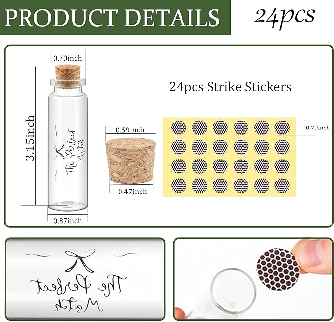 24 Matches Holders Empty Jars - Image 2