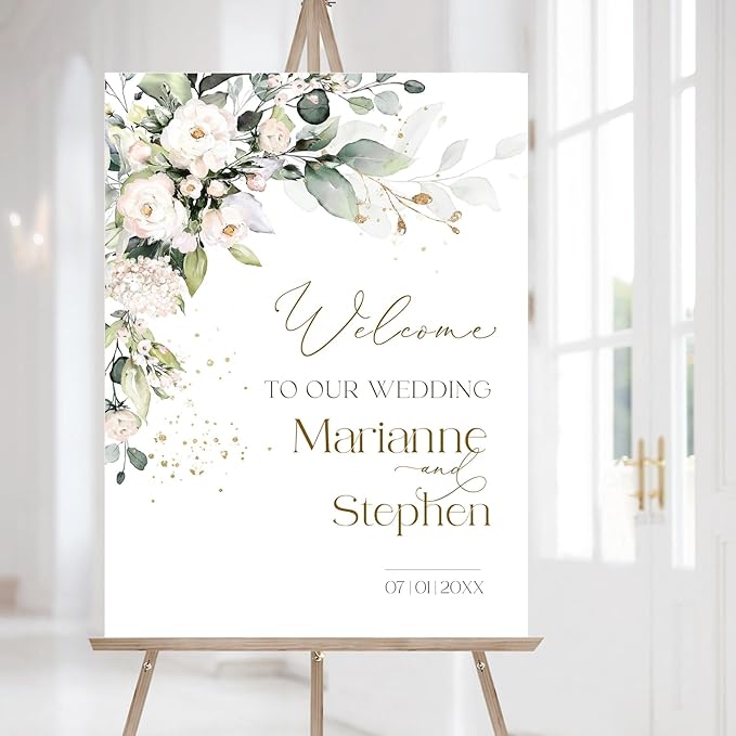 Personalized Wedding Welcome Sign, Flowers Wedding Welcome Sign, Wedding - Image 4
