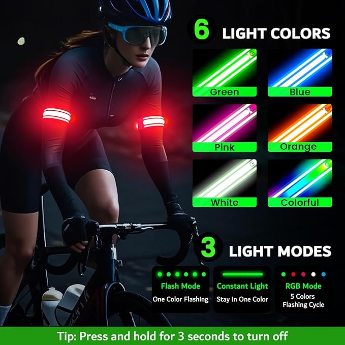 LED Armband for Running, Light Up Arm Bands for Night Walking Running, - Image 3