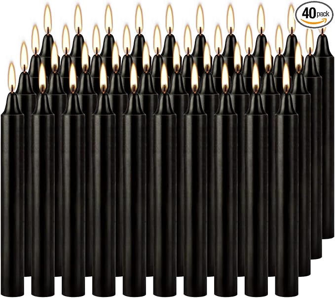 4 Inch, 40 Pack, Dripless Taper Candles, Smokeless Candles by Grcdoyvl
