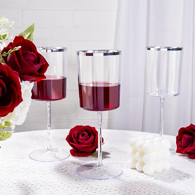 Ciaell 12 Pack Plastic Wine Glasses - 10 Oz Plastic Wine Glasses - Square - Image 7
