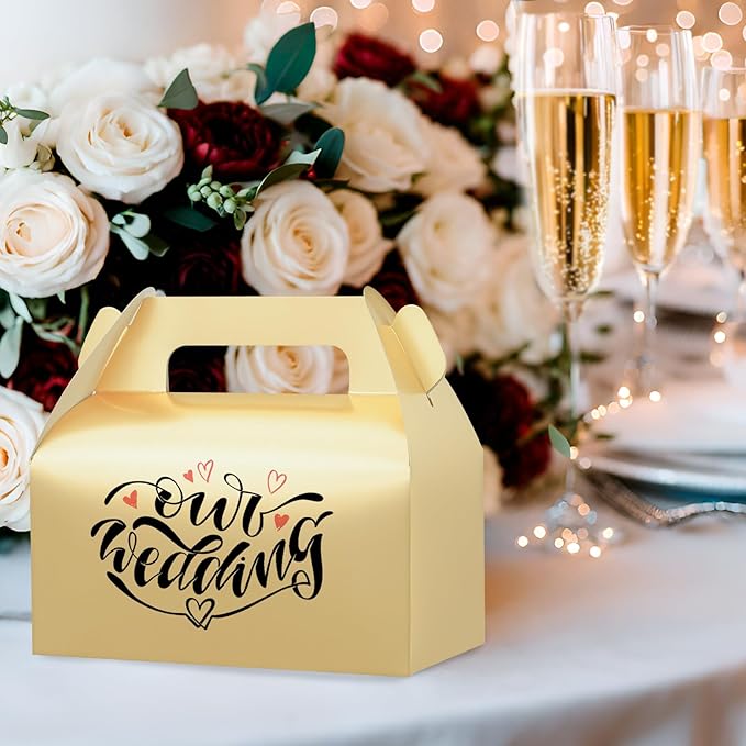 UnicoPak 30 Pack Gold Gable Treat Boxes, Party Favor Boxes, Gift Boxes - Image 7
