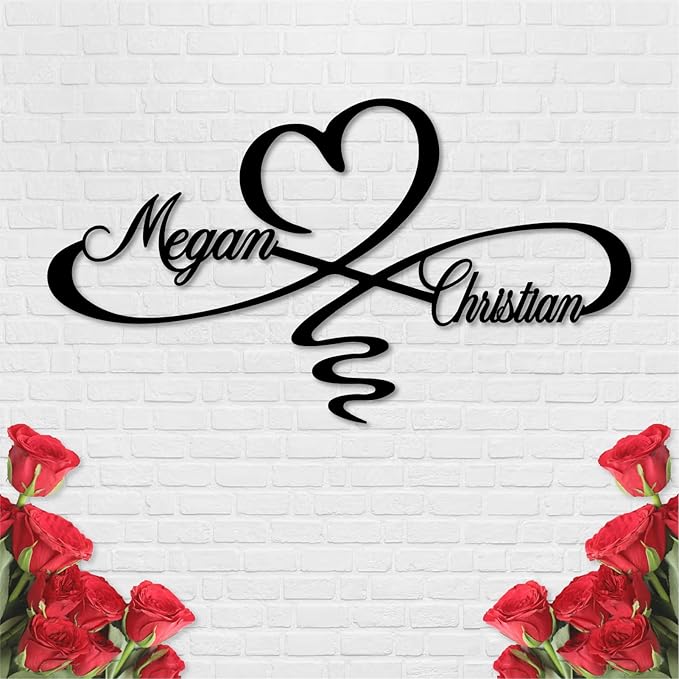Personalized Infinity Symbol, Metal Love Sign, Love Sign Infinity Heart Sign by Monlyey