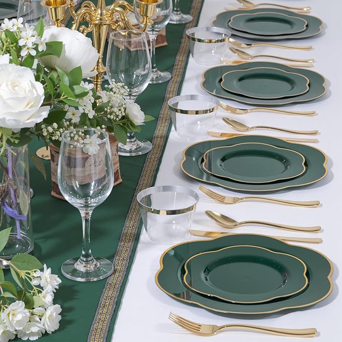 Liacere 50PCS Green Plastic Plates - Image 7