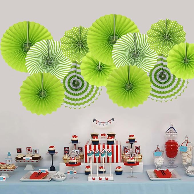 ADLKGG Party Hanging Paper Fans Set - Image 4