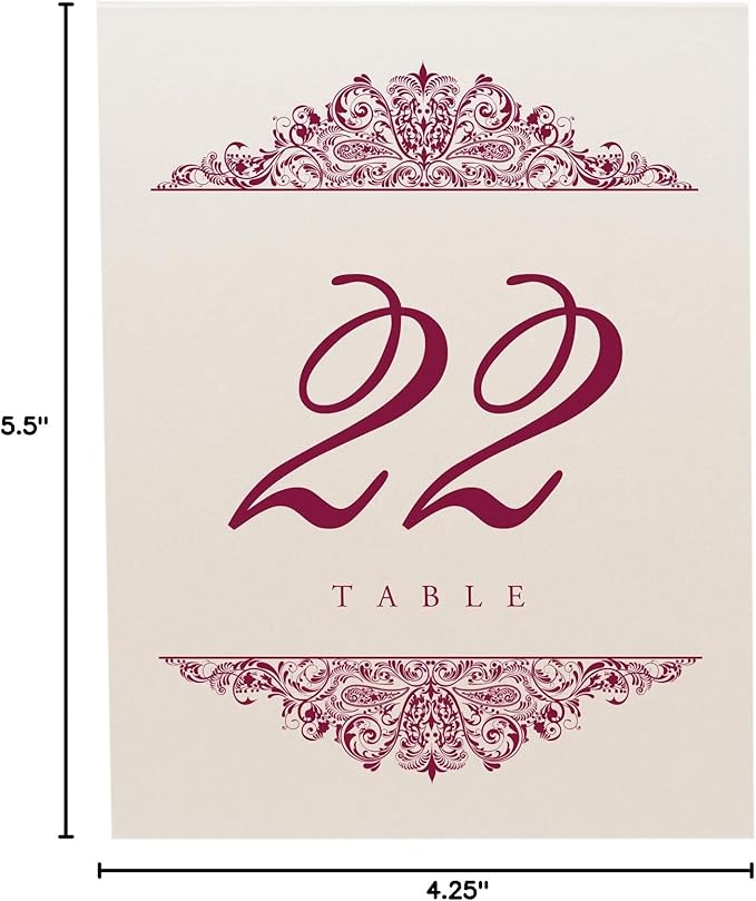 Paisley Wedding Table Numbers, Double Sided, Tent or Use in a Stand - Image 5