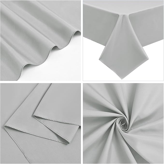 6 Pack Light Grey Rectangular Tablecloths, 60 x 126 Inch, Polyester/Fabric - Image 7
